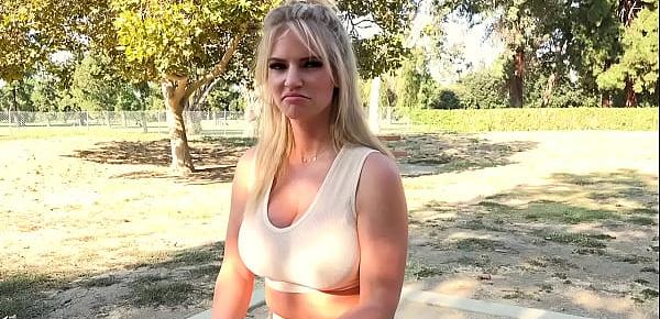  This busty blonde MILF turns her workout into a suck and fuck session